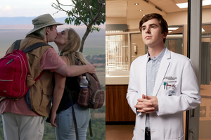 Side by side images of a still from Love is Blind and a photo of character Shaun from The Good Doctor.